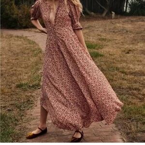 Doen Laurel Dress -  Floral Puff Sleeve Maxi Dress